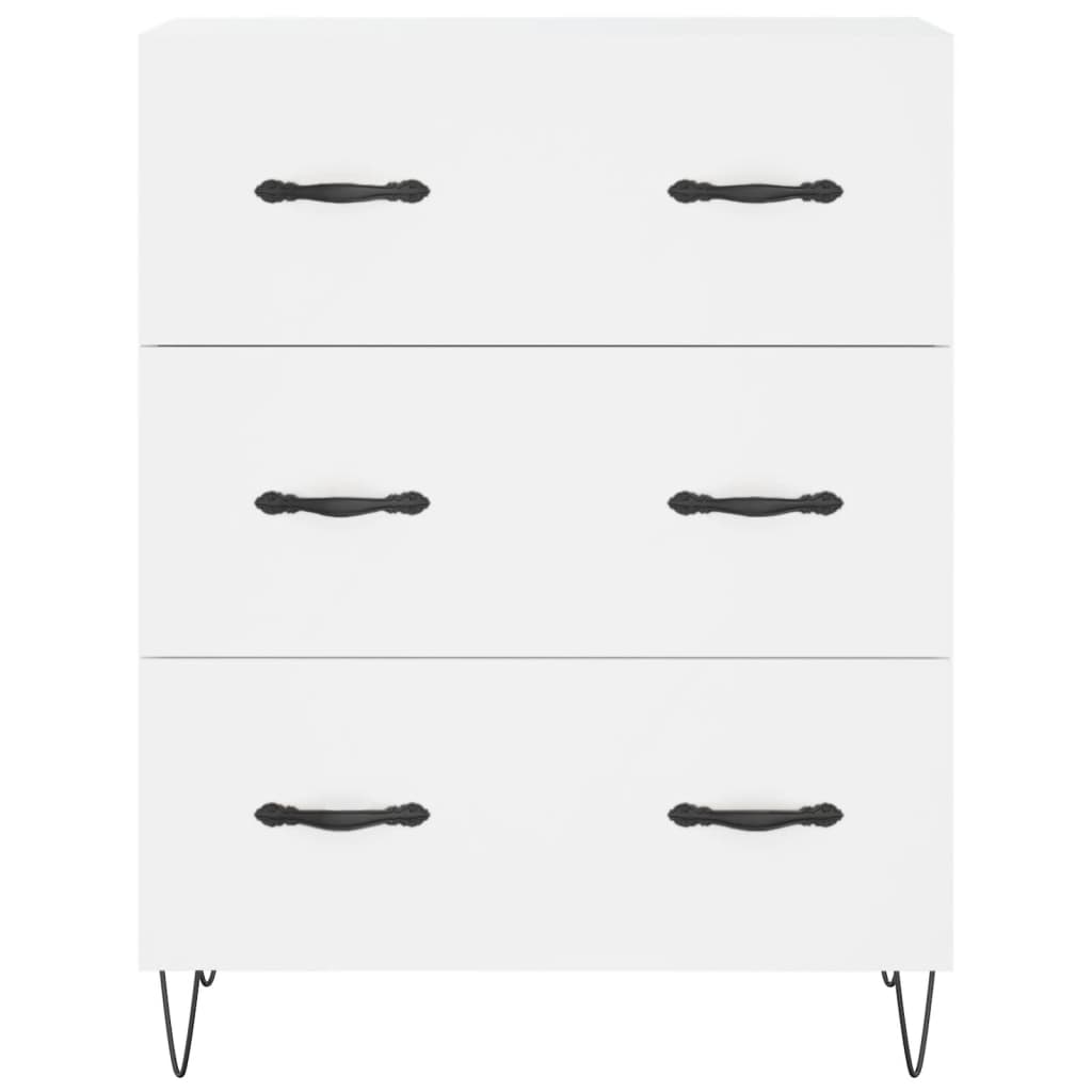 Visoka komoda bijela 69,5x34x180 cm konstruirano drvo