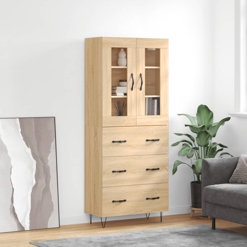 Visoka komoda hrasta sonome 69,5x34x180cm od konstruiranog drva