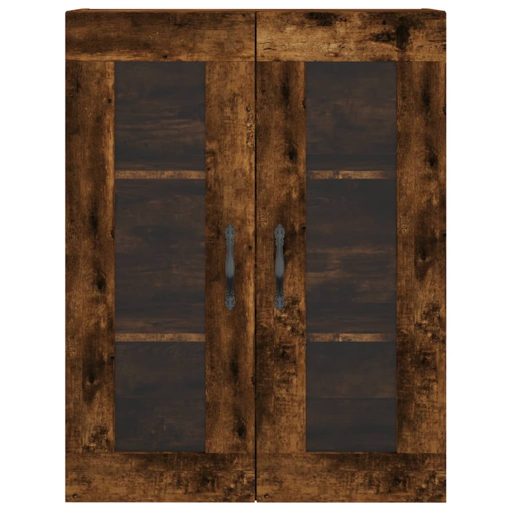 Visoka komoda dimljeni hrast 69,5x34x180 cm konstruiranog drva