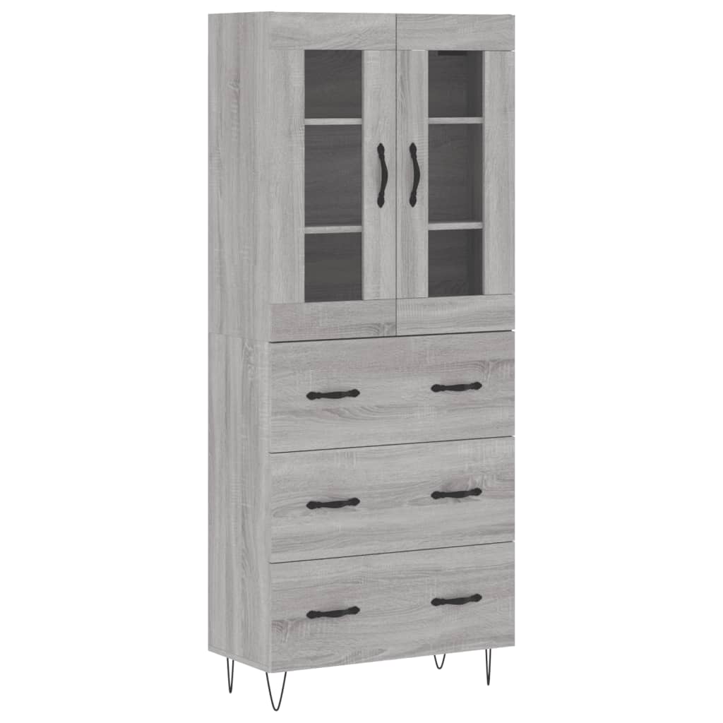 Visoka komoda siva sonome 69,5x34x180 cm od konstruiranog drva