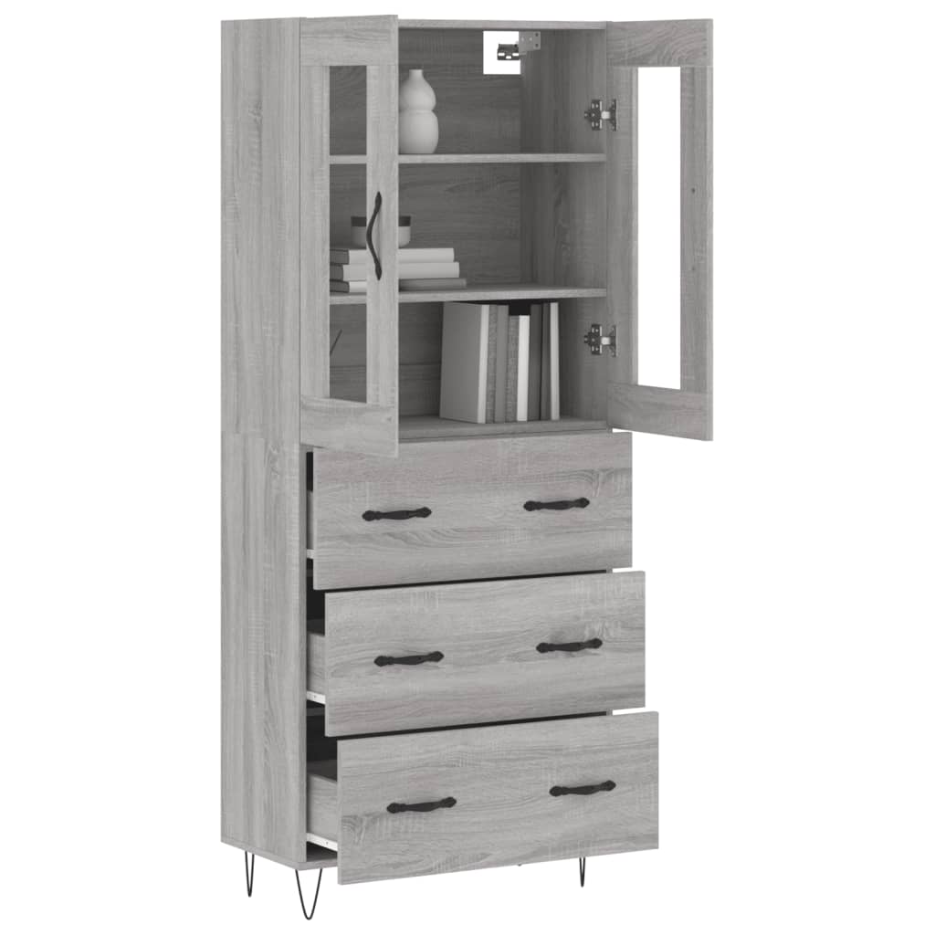 Visoka komoda siva sonome 69,5x34x180 cm od konstruiranog drva