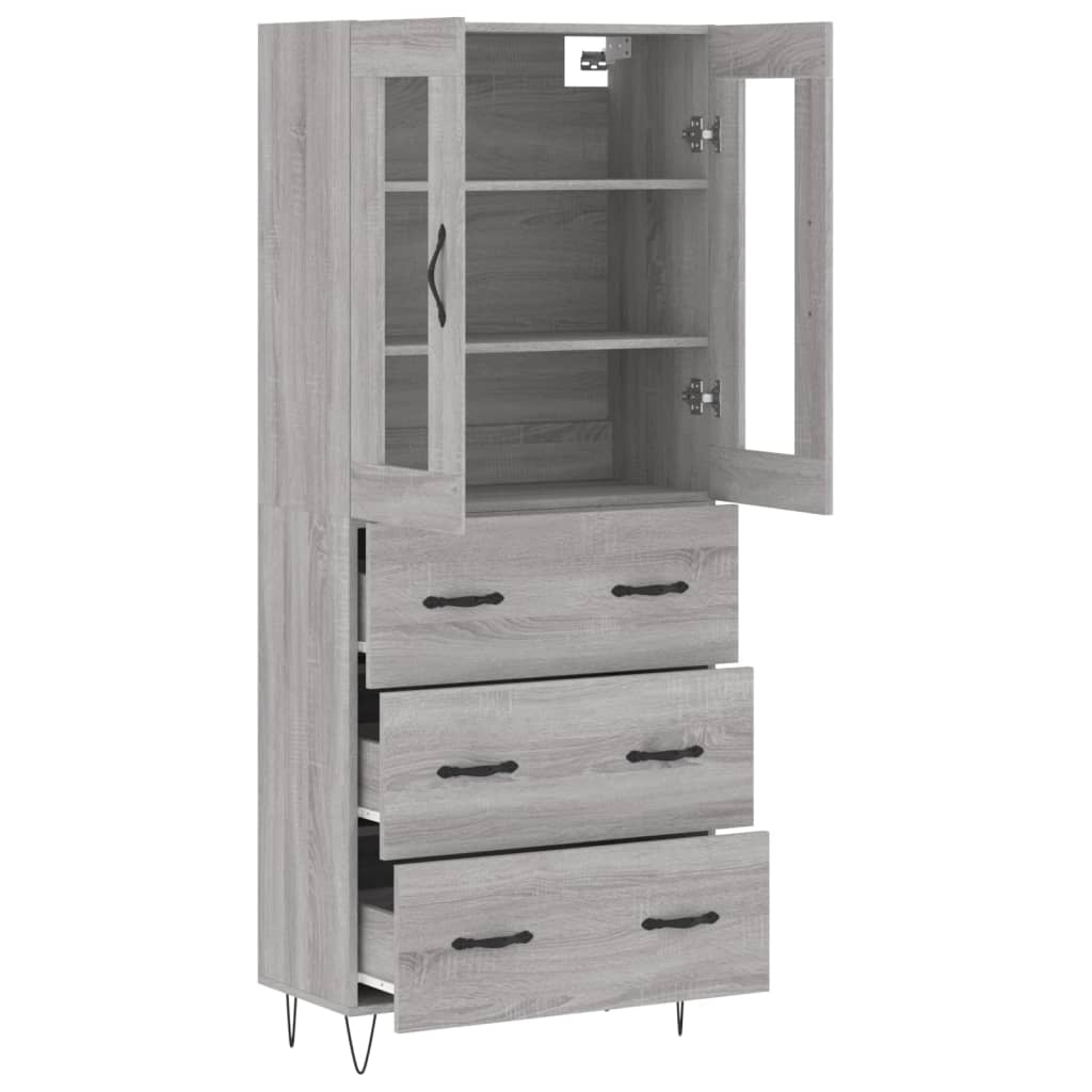 Visoka komoda siva sonome 69,5x34x180 cm od konstruiranog drva
