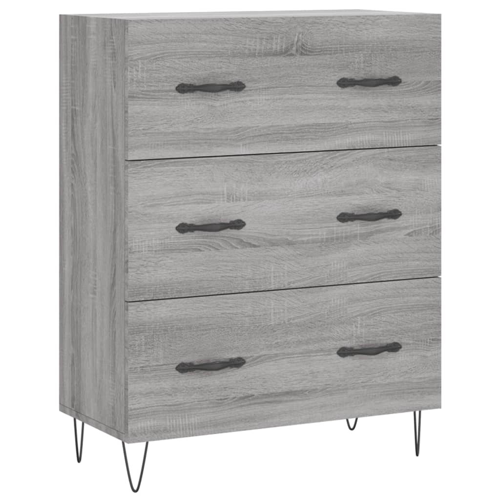 Visoka komoda siva sonome 69,5x34x180 cm od konstruiranog drva