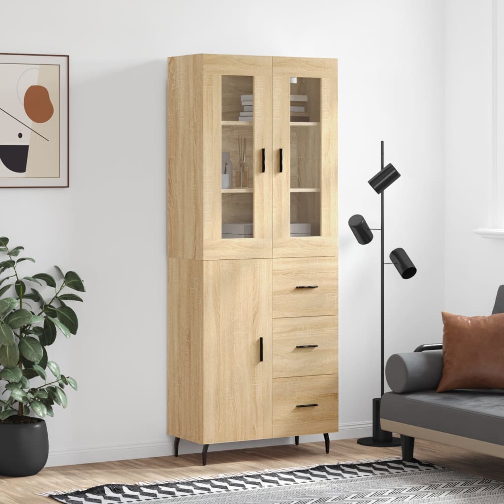 Visoka komoda hrasta sonome 69,5x34x180cm od konstruiranog drva
