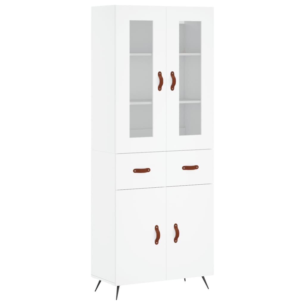 Visoka komoda bijela 69,5x34x180 cm konstruirano drvo