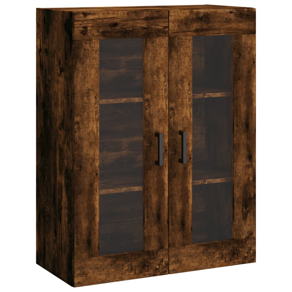 Visoka komoda dimljeni hrast 69,5x34x180 cm konstruiranog drva