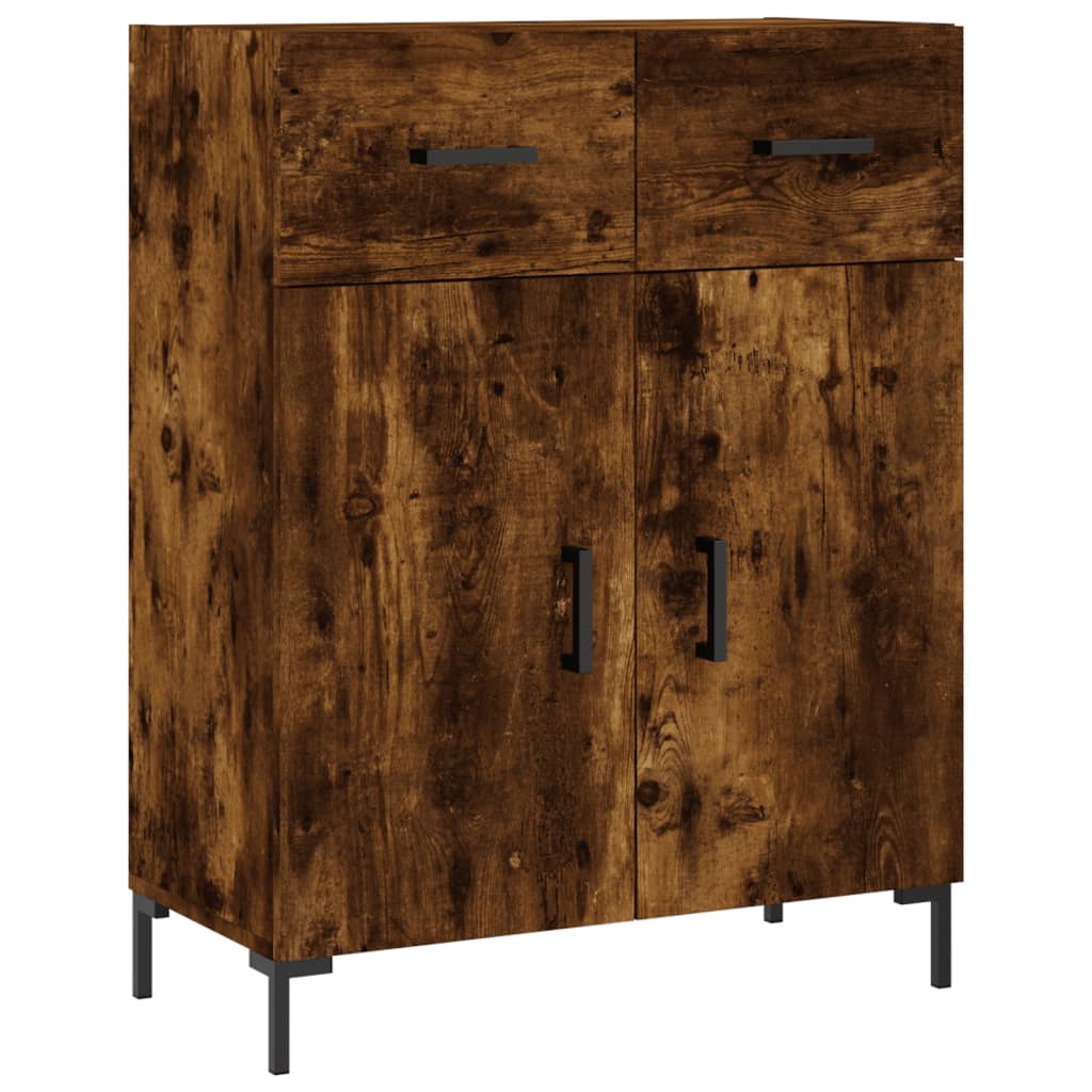 Visoka komoda dimljeni hrast 69,5x34x180 cm konstruiranog drva
