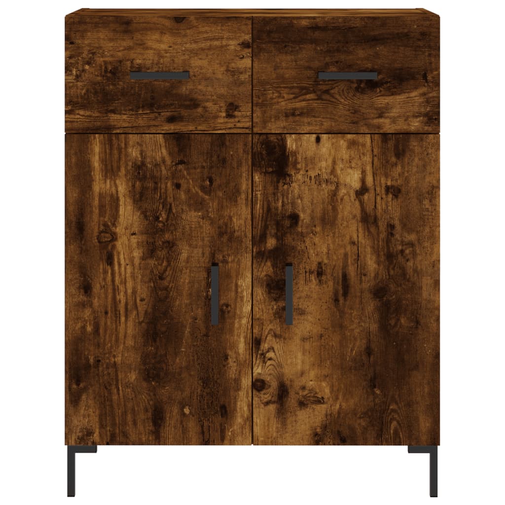 Visoka komoda dimljeni hrast 69,5x34x180 cm konstruiranog drva