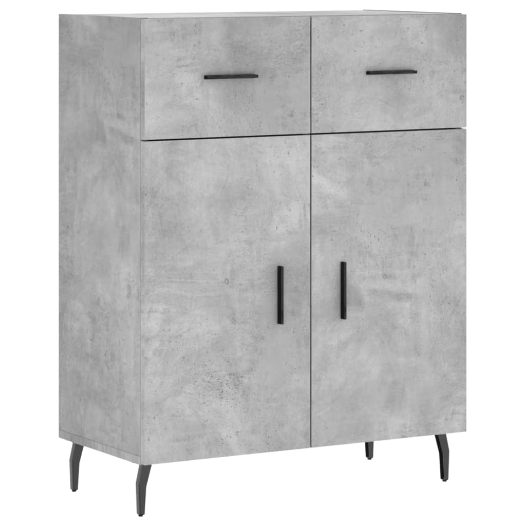 Visoka komoda siva betona 69,5x34x180 cm od konstruiranog drva