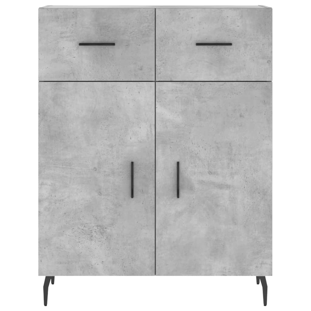 Visoka komoda siva betona 69,5x34x180 cm od konstruiranog drva