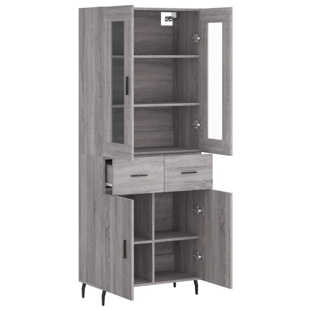 Visoka komoda siva sonome 69,5x34x180 cm od konstruiranog drva