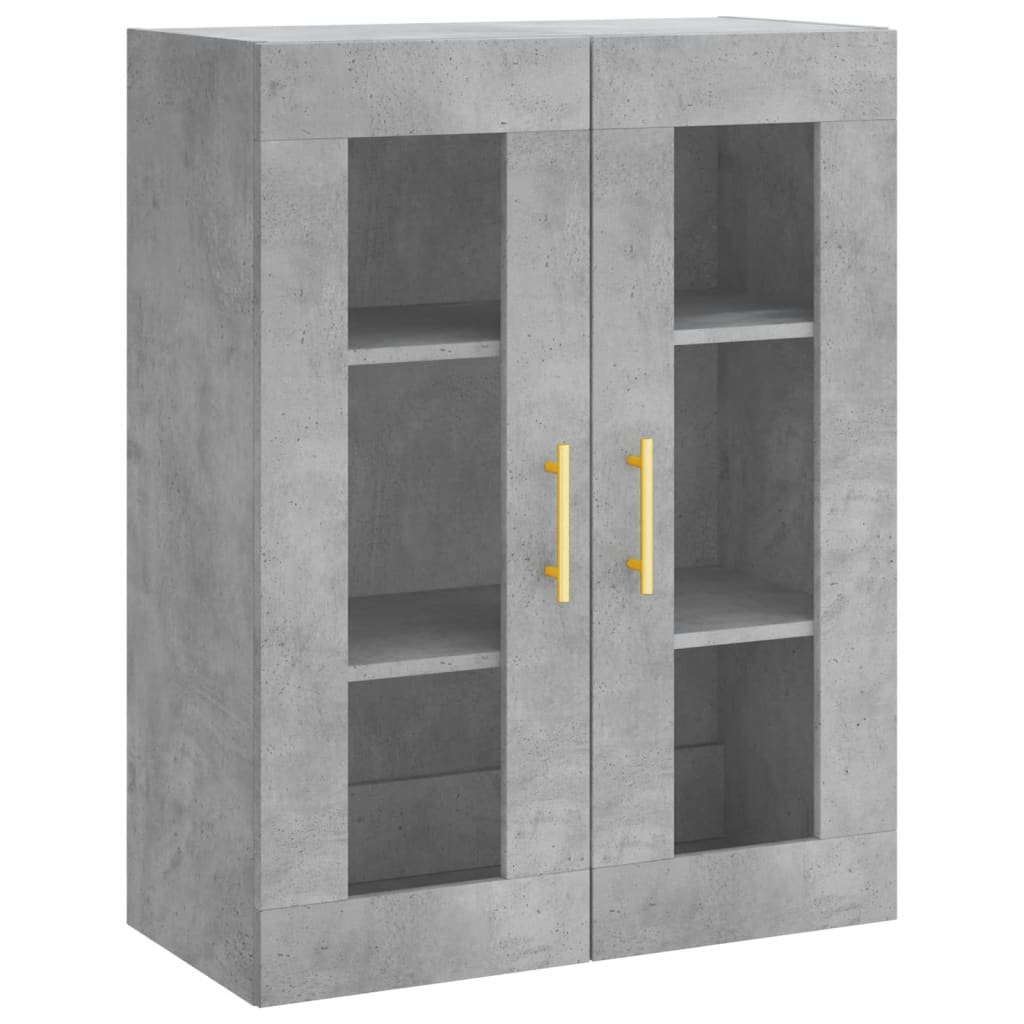 Visoka komoda siva betona 69,5x34x180 cm od konstruiranog drva