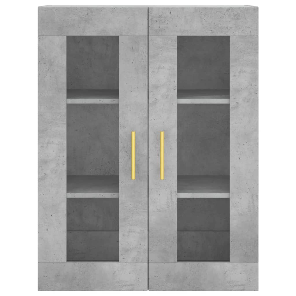 Visoka komoda siva betona 69,5x34x180 cm od konstruiranog drva