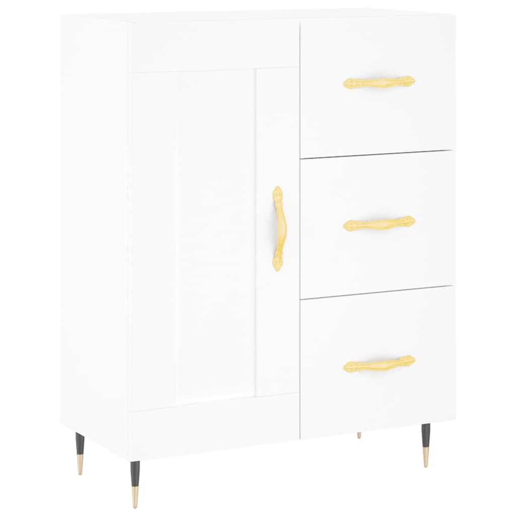 Visoka komoda bijela 69,5x34x180 cm konstruirano drvo