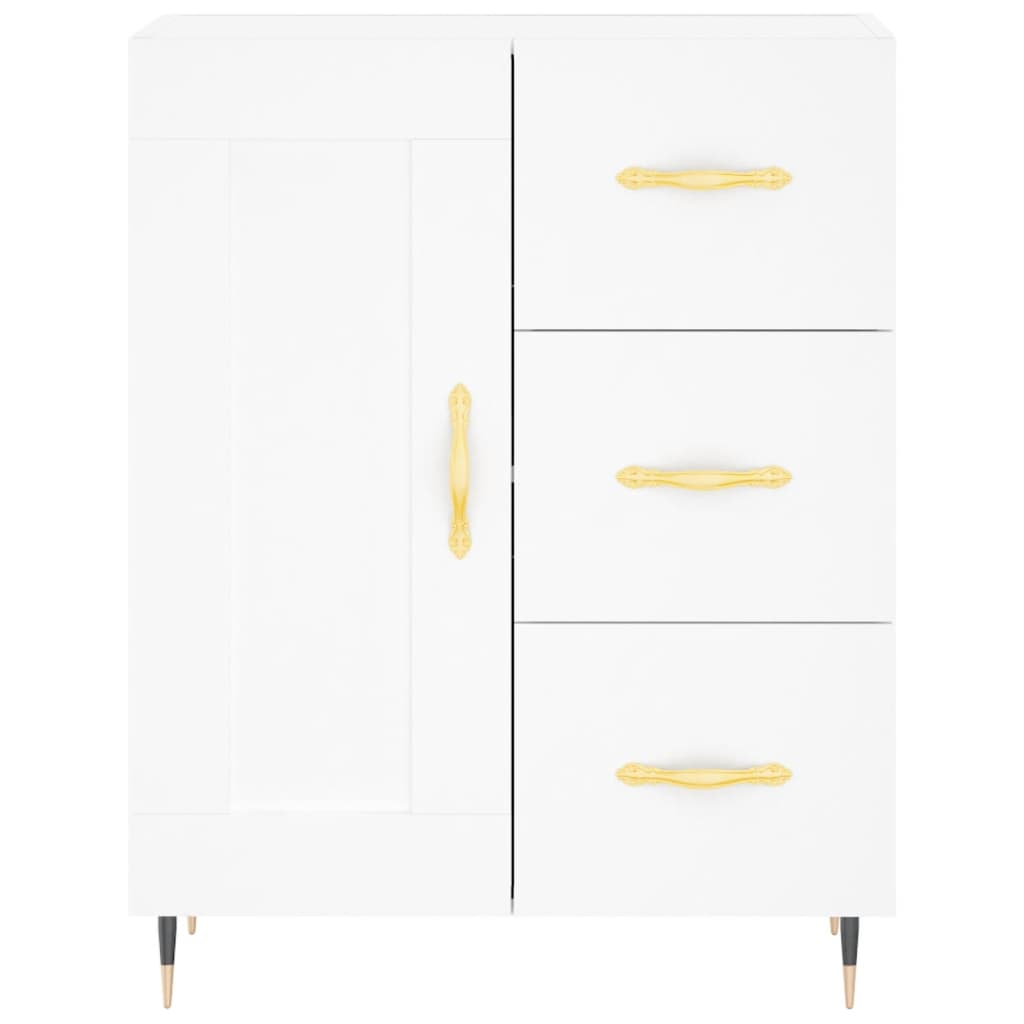 Visoka komoda bijela 69,5x34x180 cm konstruirano drvo