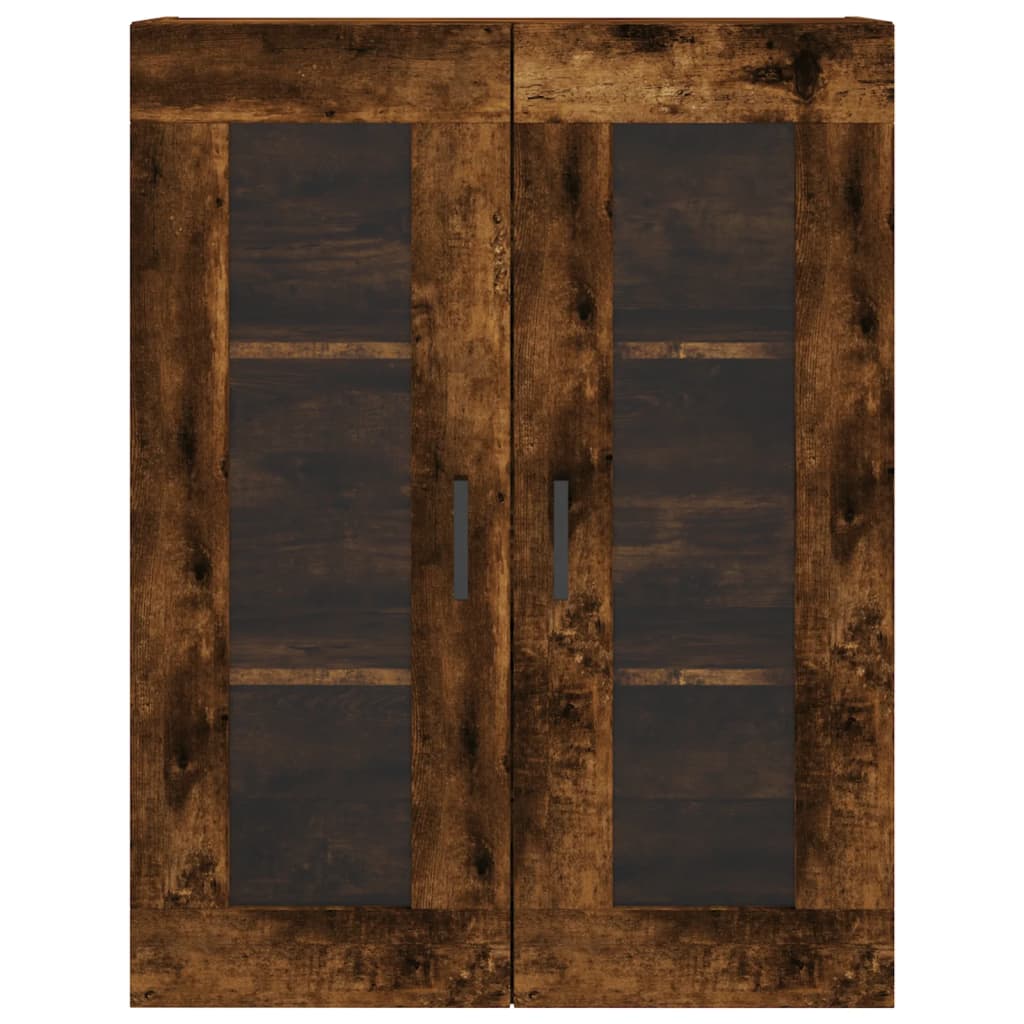 Visoka komoda dimljeni hrast 69,5x34x180 cm konstruiranog drva
