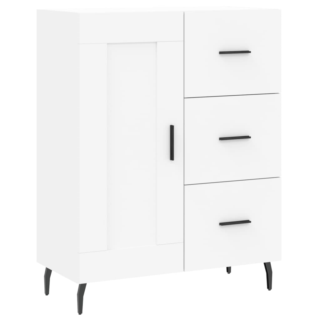 Visoka komoda bijela 69,5x34x180 cm konstruirano drvo