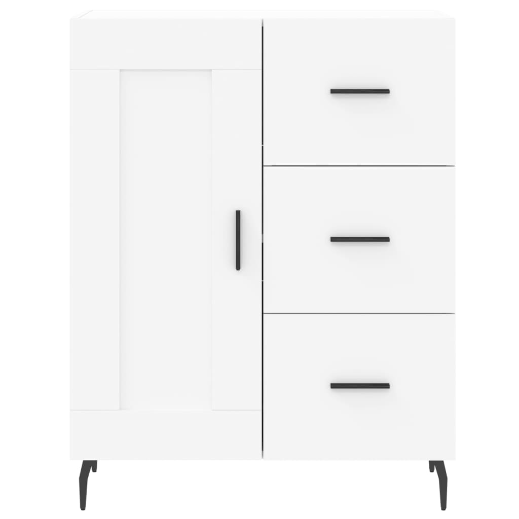 Visoka komoda bijela 69,5x34x180 cm konstruirano drvo