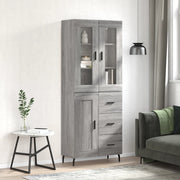 Visoka komoda siva sonome 69,5x34x180 cm od konstruiranog drva
