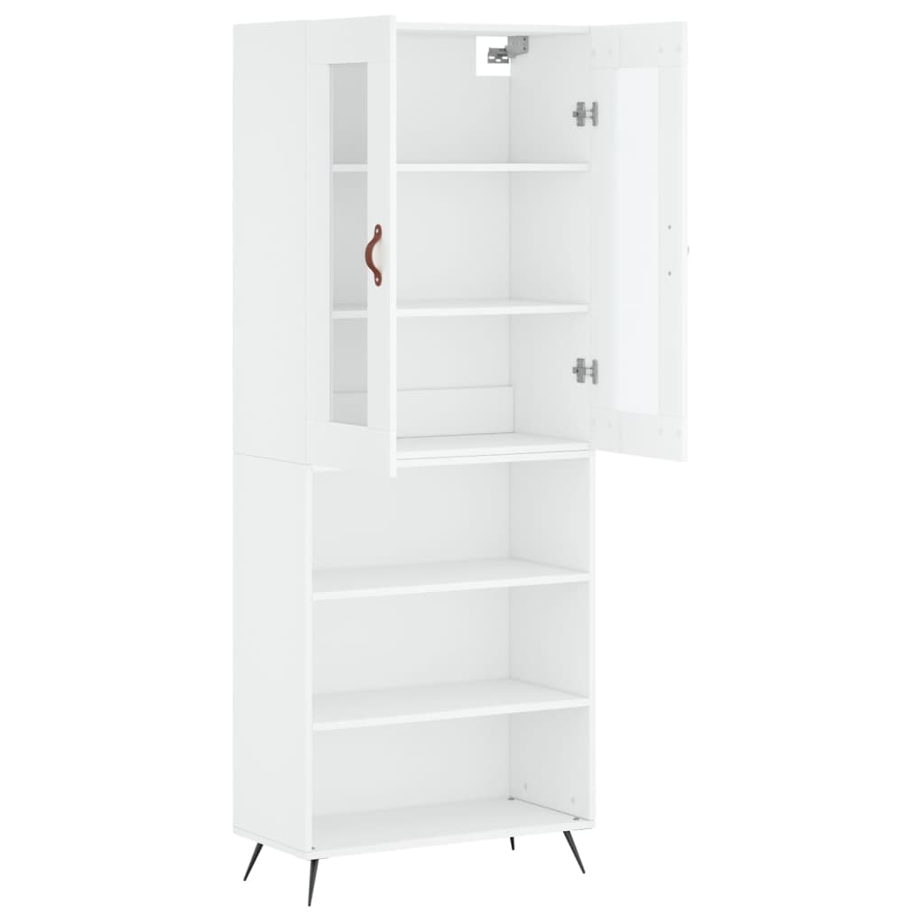 Visoka komoda bijela 69,5x34x180 cm konstruirano drvo
