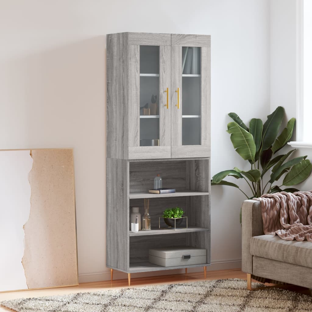 Visoka komoda siva sonome 69,5x34x180 cm od konstruiranog drva