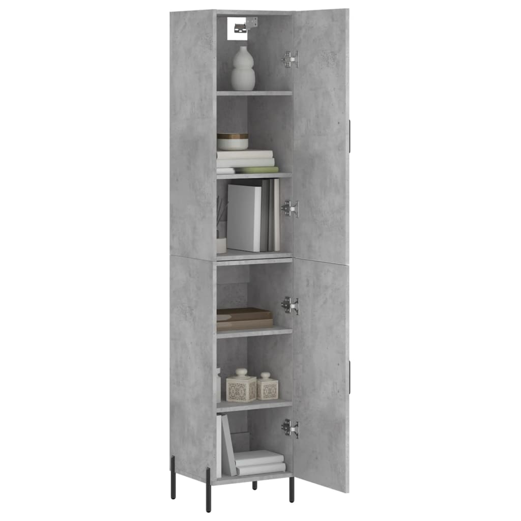 Visoka komoda siva betona 34,5x34x180 cm od konstruiranog drva