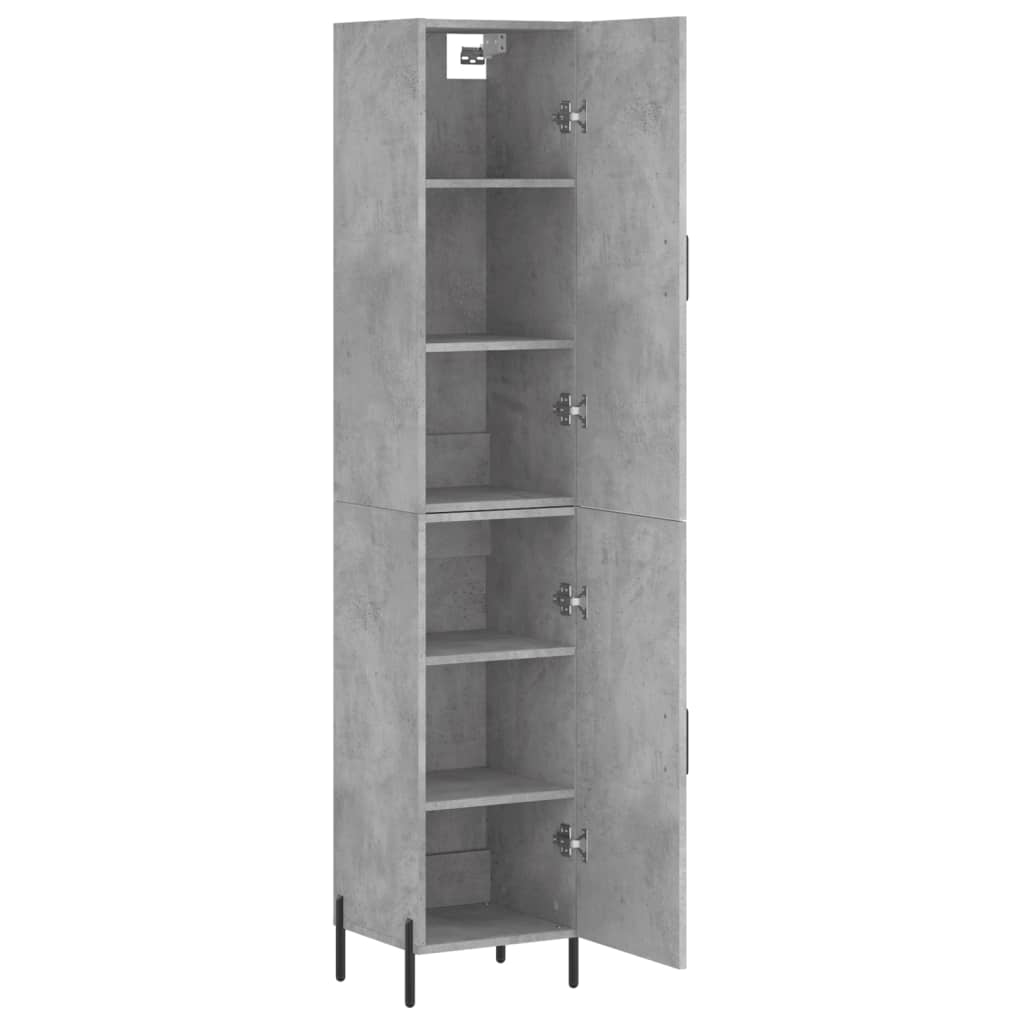 Visoka komoda siva betona 34,5x34x180 cm od konstruiranog drva