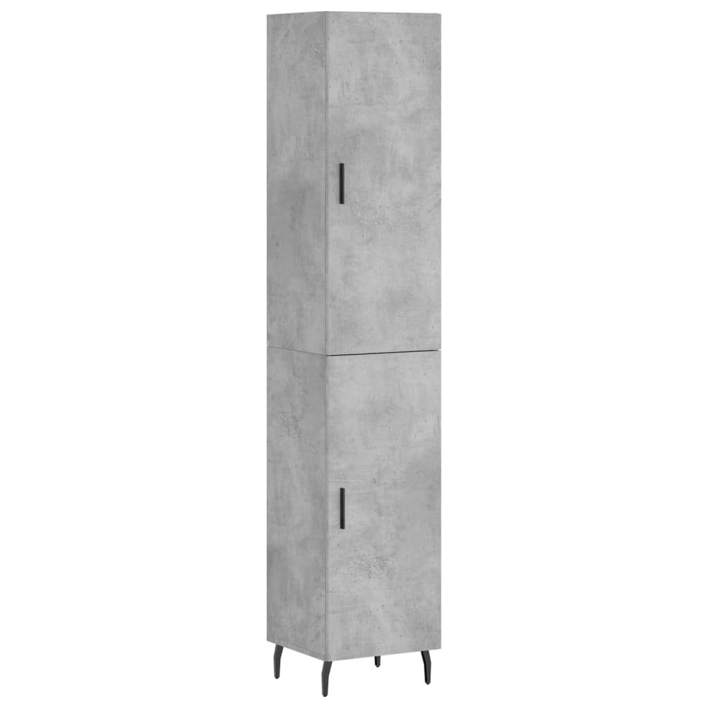 Visoka komoda siva betona 34,5x34x180 cm od konstruiranog drva