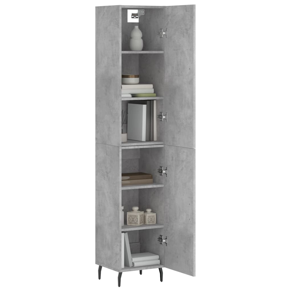 Visoka komoda siva betona 34,5x34x180 cm od konstruiranog drva