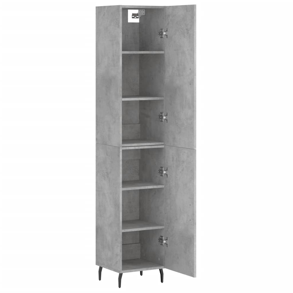 Visoka komoda siva betona 34,5x34x180 cm od konstruiranog drva