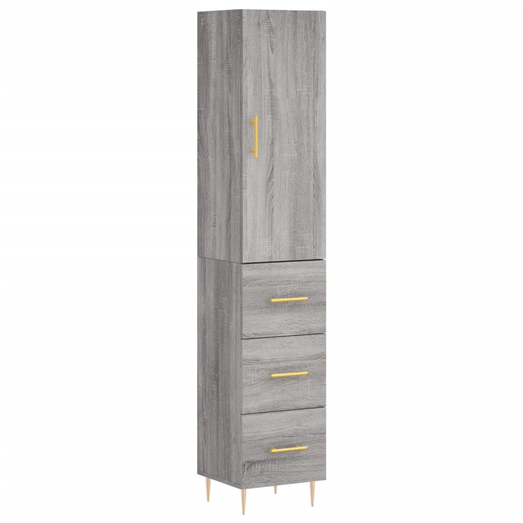 Visoka komoda siva sonome 34,5x34x180 cm od konstruiranog drva