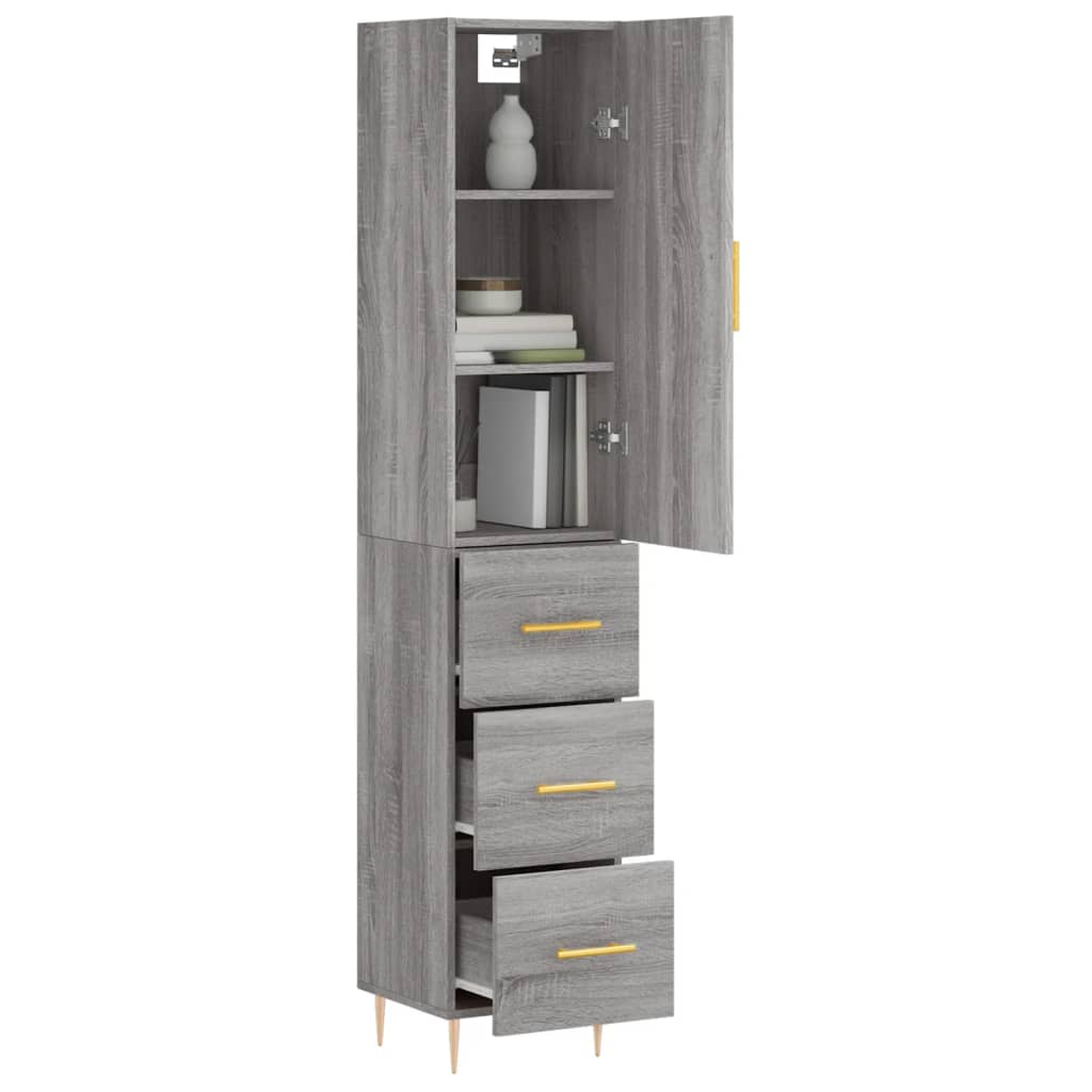 Visoka komoda siva sonome 34,5x34x180 cm od konstruiranog drva