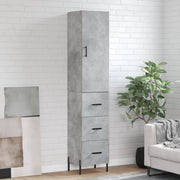 Visoka komoda siva betona 34,5x34x180 cm od konstruiranog drva