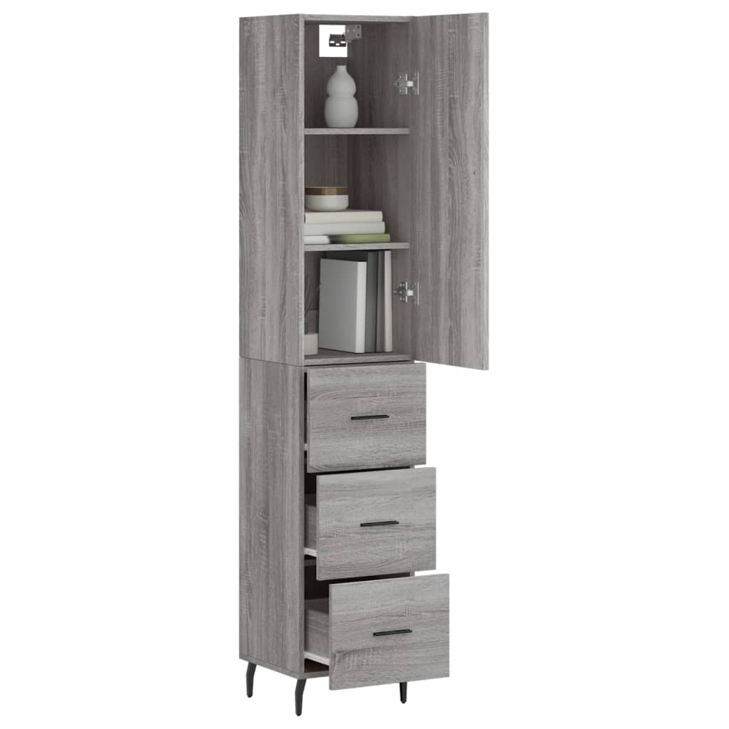 Visoka komoda siva sonome 34,5x34x180 cm od konstruiranog drva