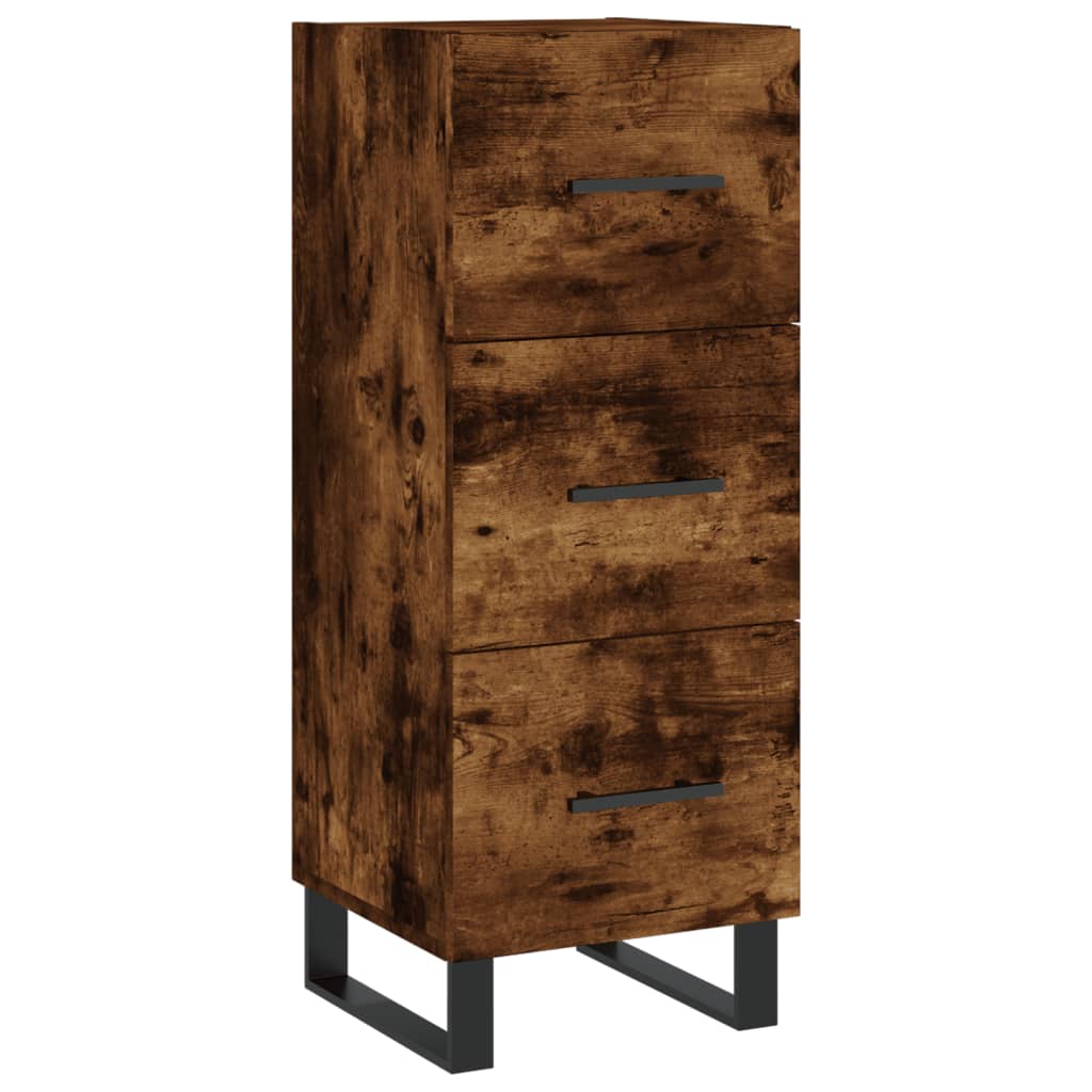 Visoka komoda dimljeni hrast 34,5x34x180cm konstruiranog drva
