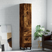 Visoka komoda dimljeni hrast 34,5x34x180cm konstruiranog drva