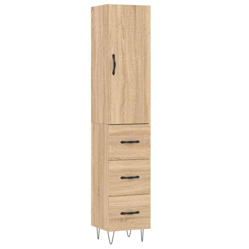 Visoka komoda hrasta sonome 34,5x34x180cm od konstruiranog drva