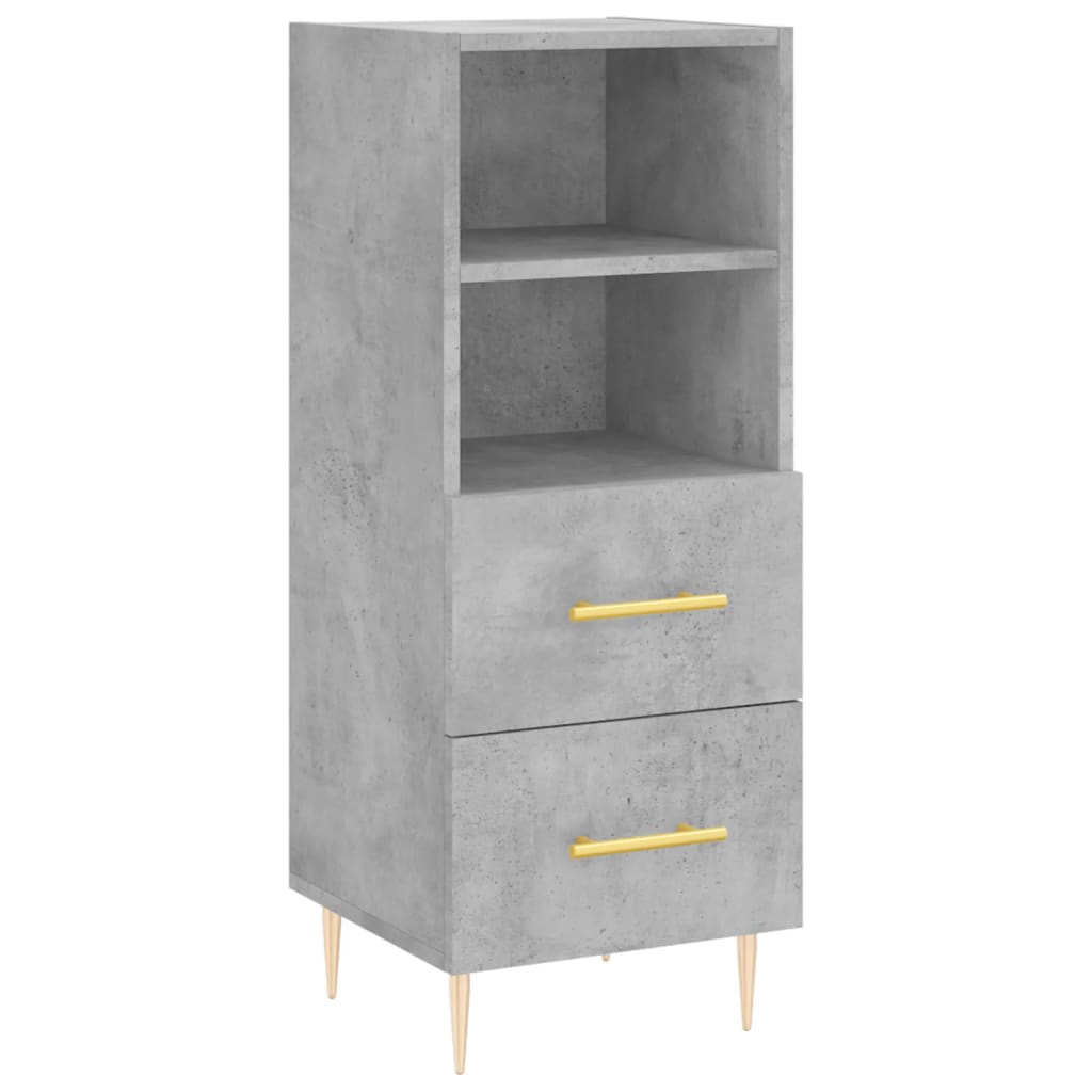 Visoka komoda siva betona 34,5x34x180 cm od konstruiranog drva