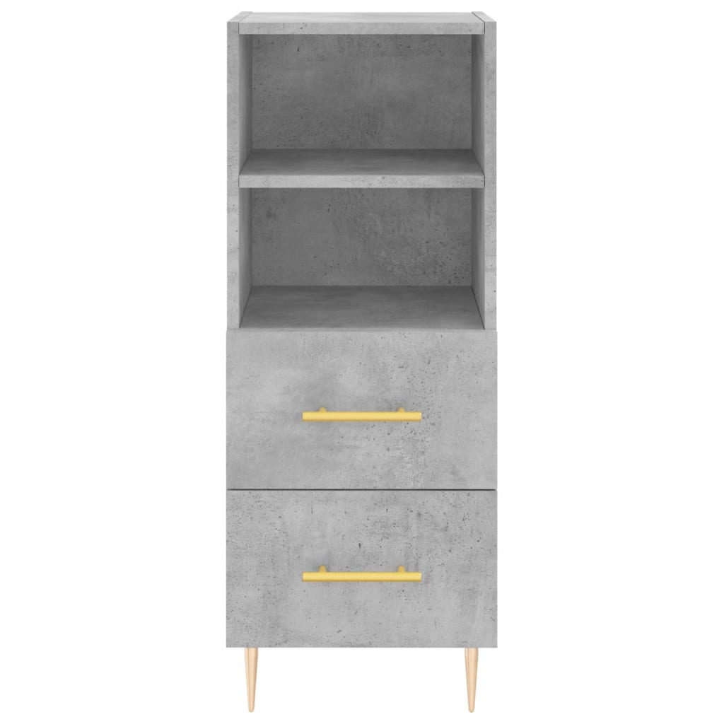 Visoka komoda siva betona 34,5x34x180 cm od konstruiranog drva