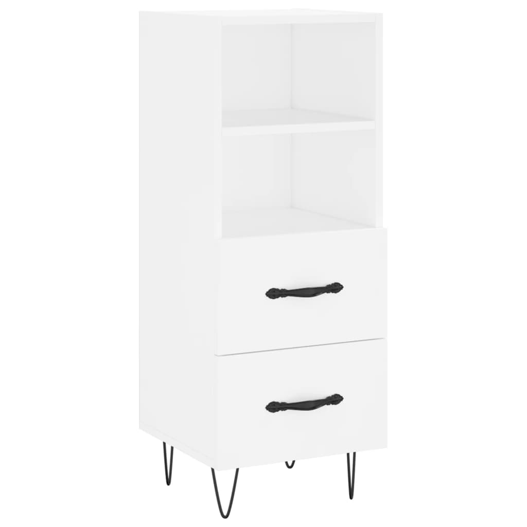 Visoka komoda bijeli 34,5x34x180 cm od konstruiranog drva