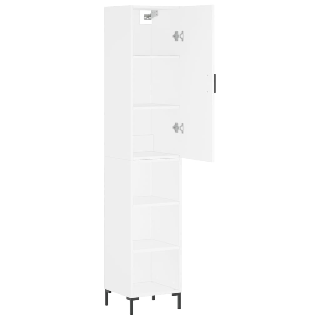 Visoka komoda bijeli 34,5x34x180 cm od konstruiranog drva