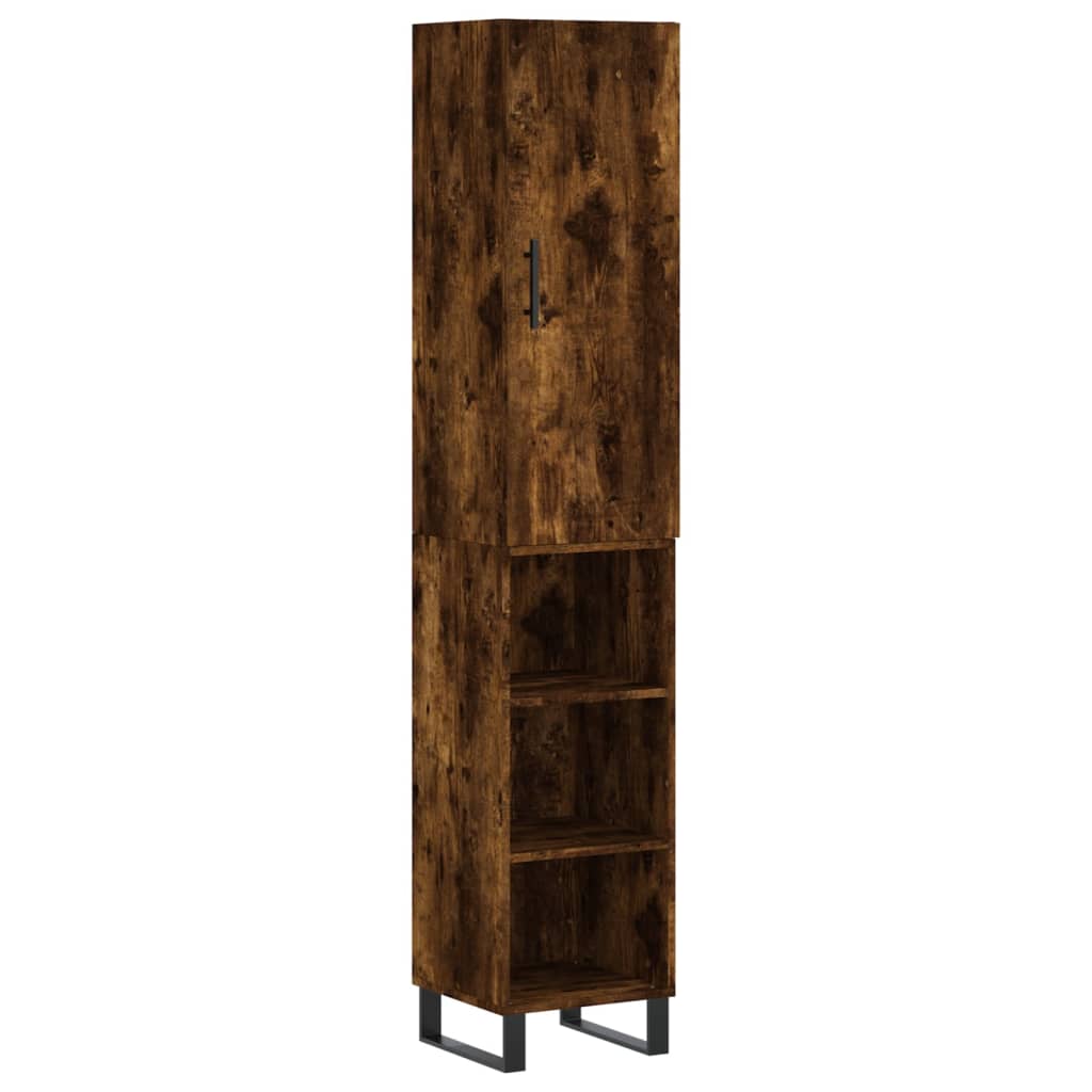 Visoka komoda dimljeni hrast 34,5x34x180cm konstruiranog drva