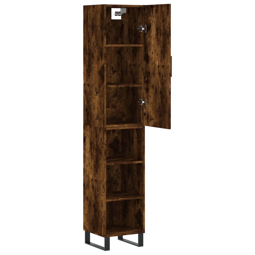Visoka komoda dimljeni hrast 34,5x34x180cm konstruiranog drva