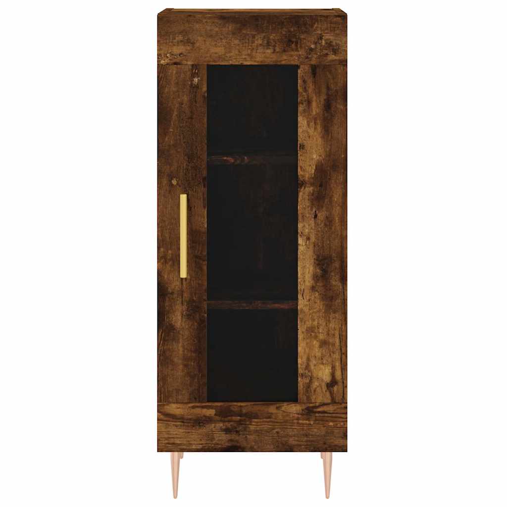 Visoka komoda dimljeni hrast 34,5x34x180cm konstruiranog drva
