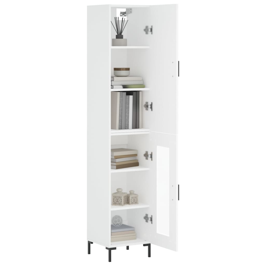 Visoka komoda bijeli 34,5x34x180 cm od konstruiranog drva