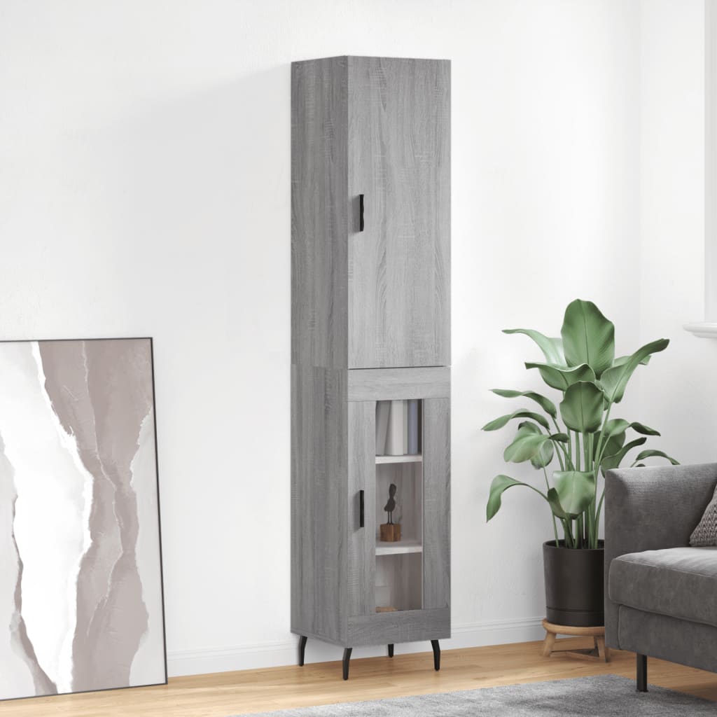 Visoka komoda siva sonome 34,5x34x180 cm od konstruiranog drva