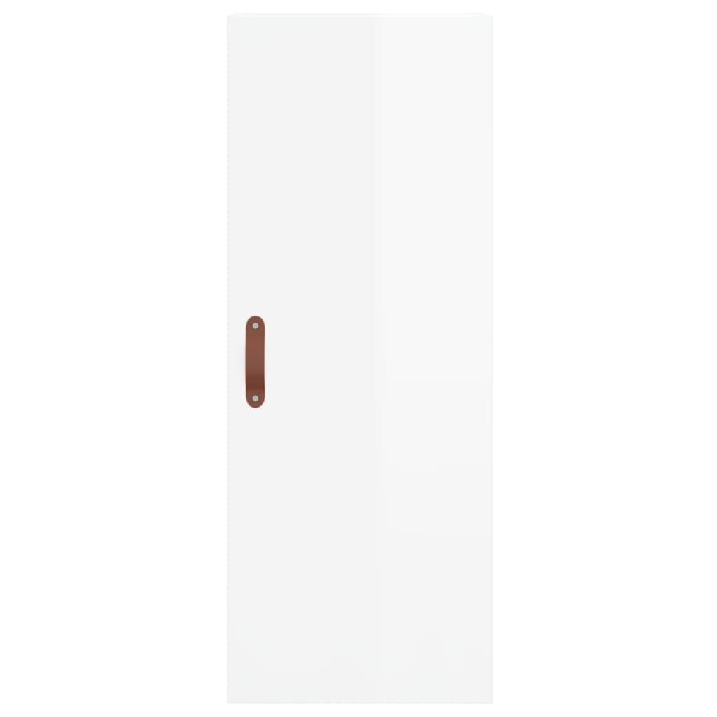 Visoka komoda sjajna bijela 34,5x34x180 cm konstruirano drvo
