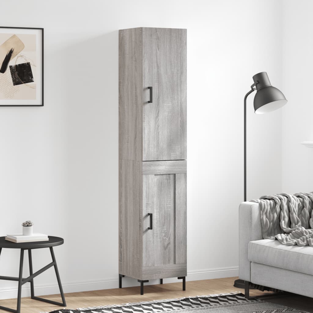 Visoka komoda siva sonome 34,5x34x180 cm od konstruiranog drva