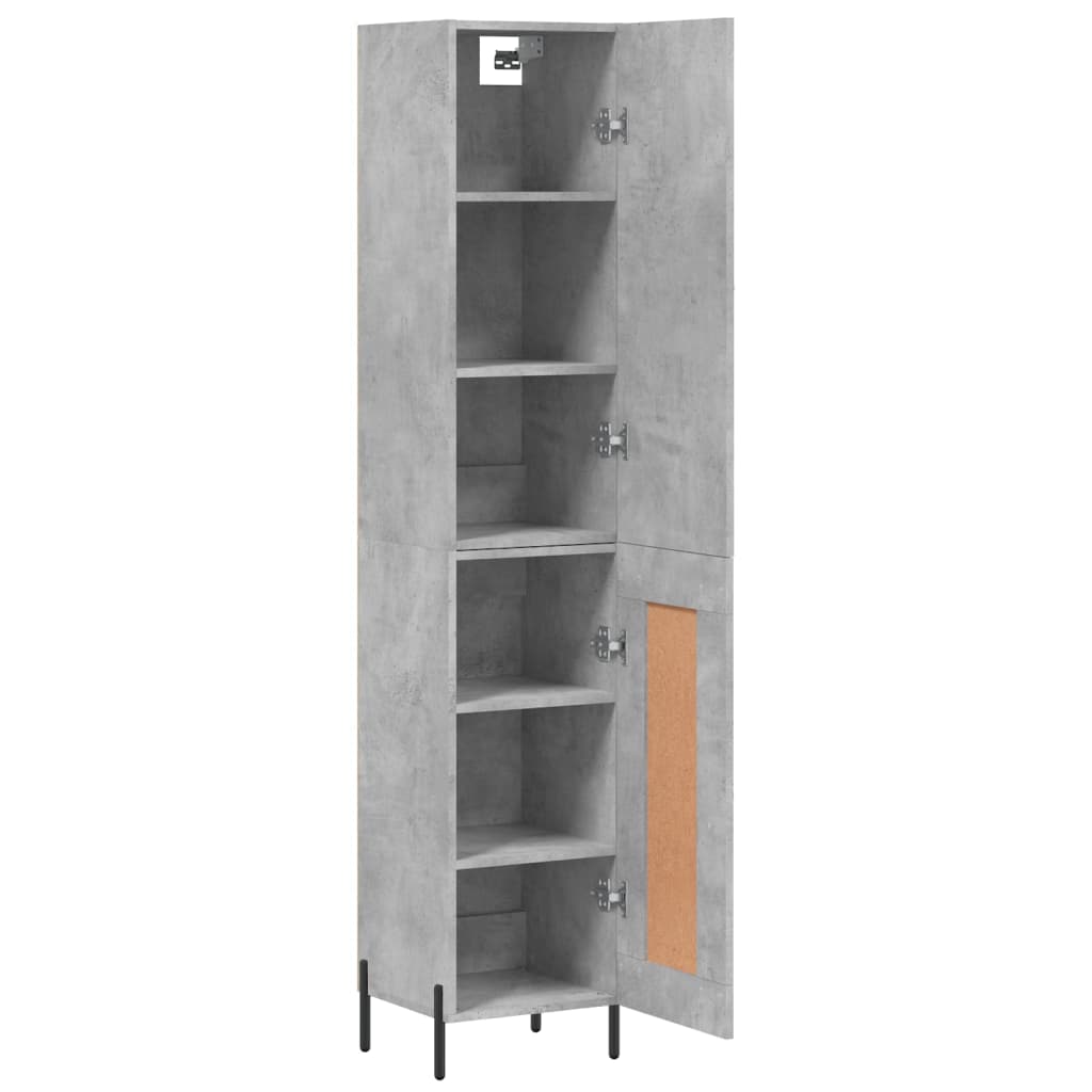 Visoka komoda siva betona 34,5x34x180 cm od konstruiranog drva