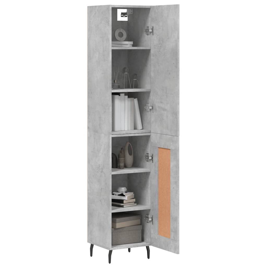 Visoka komoda siva betona 34,5x34x180 cm od konstruiranog drva